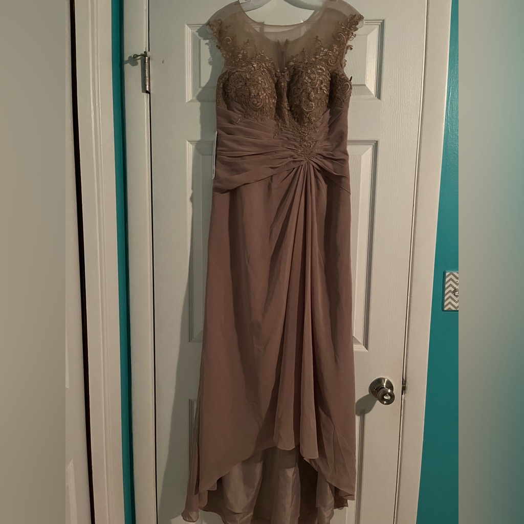 Mother Of The Bride/Groom Taupe Asymmetrical Dress